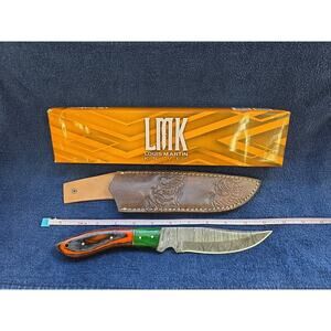 Hunting Bowie Knife 11.5 Inch Custom Made Forged Damascus Blade LMK Knives #9618